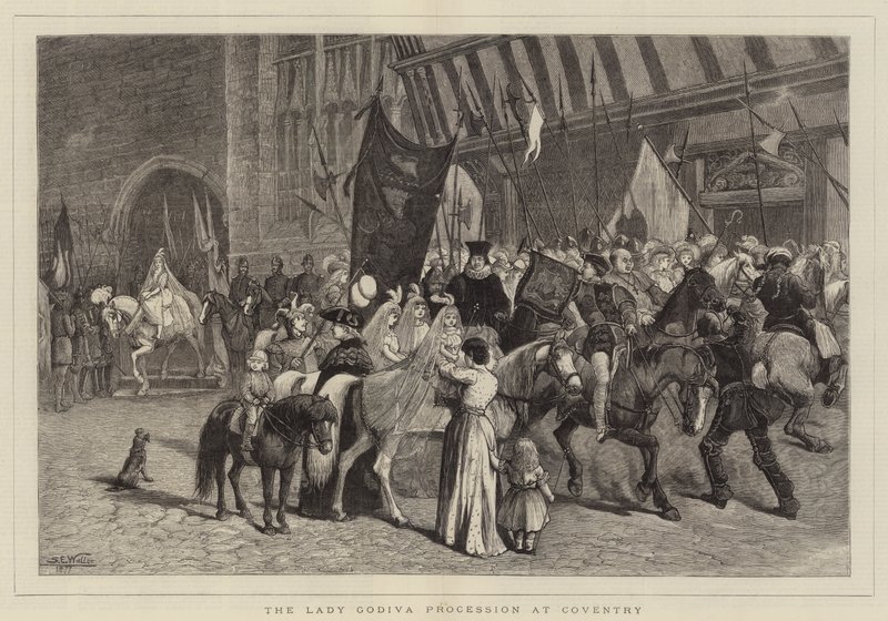 A Lady Godiva körmenet Coventryben alkotó: Samuel Edmund Waller