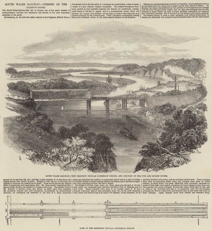 Dél-Wales-i vasút, a Chepstow-híd megnyitása alkotó: Samuel Read