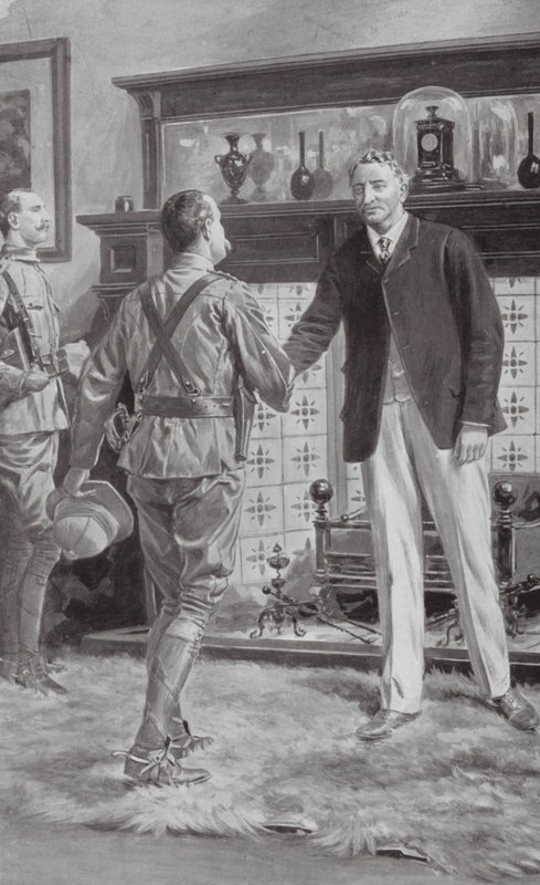 A franciák és a rodosziak találkozója Kimberleyben (litho) alkotó: Samuel (after) Begg