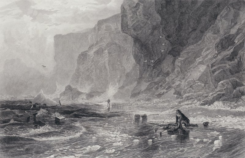 Illusztráció A kalózhoz, Sir Walter Scott (metszet) alkotó: Samuel (after) Bough