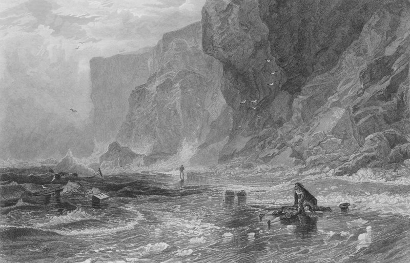 A vihar, Mordaunttal, aki megmenti Clevelandet (metszet) alkotó: Samuel (after) Bough