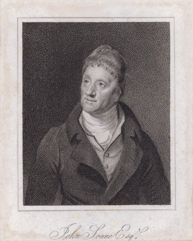Sir John Soane, angol építész és gyűjtő (metszet) alkotó: Samuel (after) Drummond