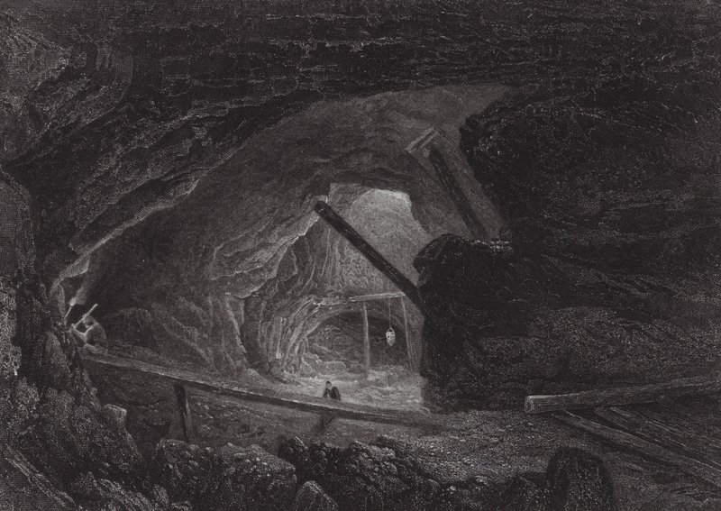 Ausztrália: Burra Burra rézbányák (metszet) alkotó: Samuel (after) Prout