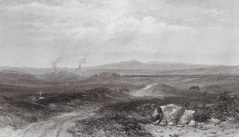 Ausztrália: Botany Bay közelében (metszet) alkotó: Samuel (after) Prout