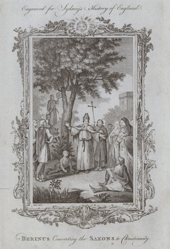 Berinus a szászokat keresztény hitre téríti (metszet) alkotó: Samuel (after) Wale