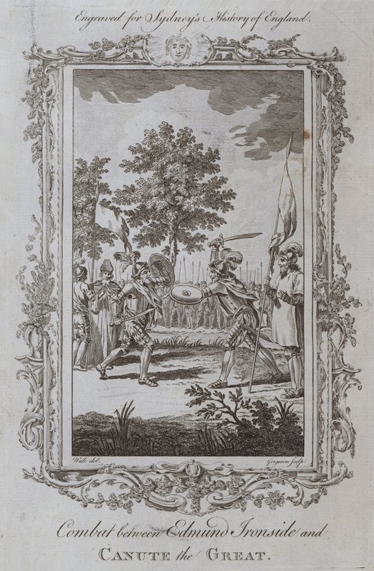 Harc Edmund Ironside és Nagy Kánú között (metszet) alkotó: Samuel (after) Wale