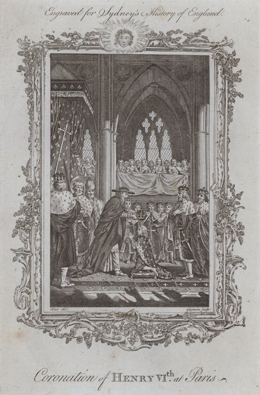 VI. Henrik koronázása Párizsban (metszet) alkotó: Samuel (after) Wale