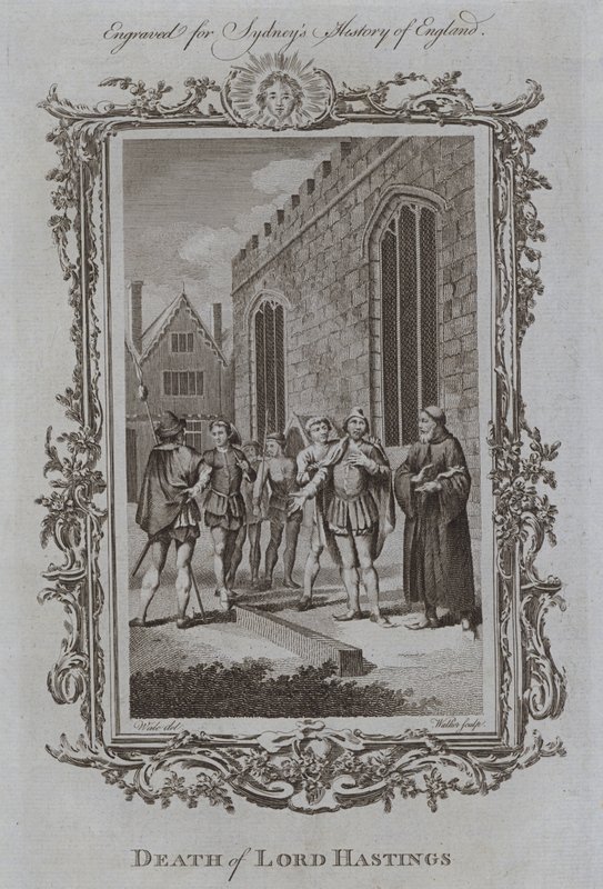 Lord Hastings halála (metszet) alkotó: Samuel (after) Wale