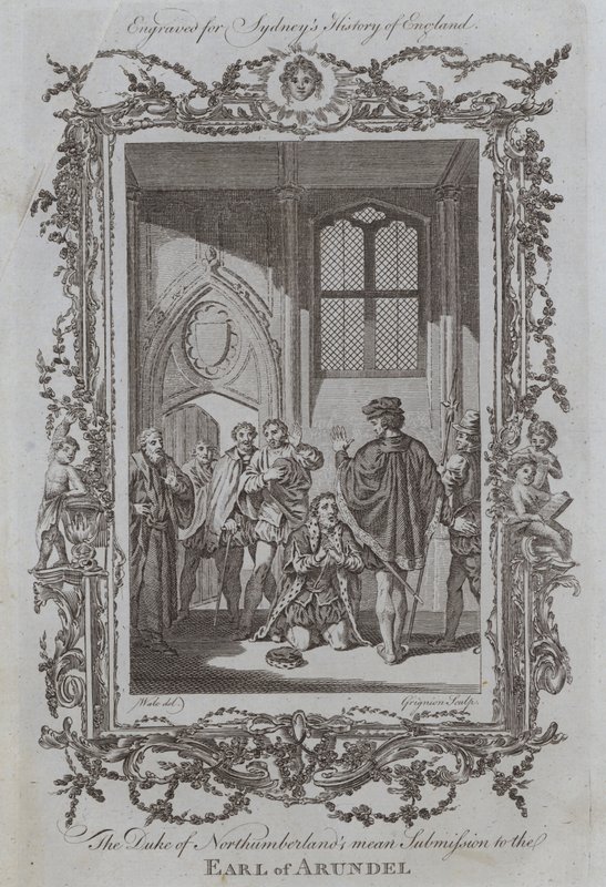 Northumberland hercege átlagos engedelmessége Arundel grófjának (metszet) alkotó: Samuel (after) Wale