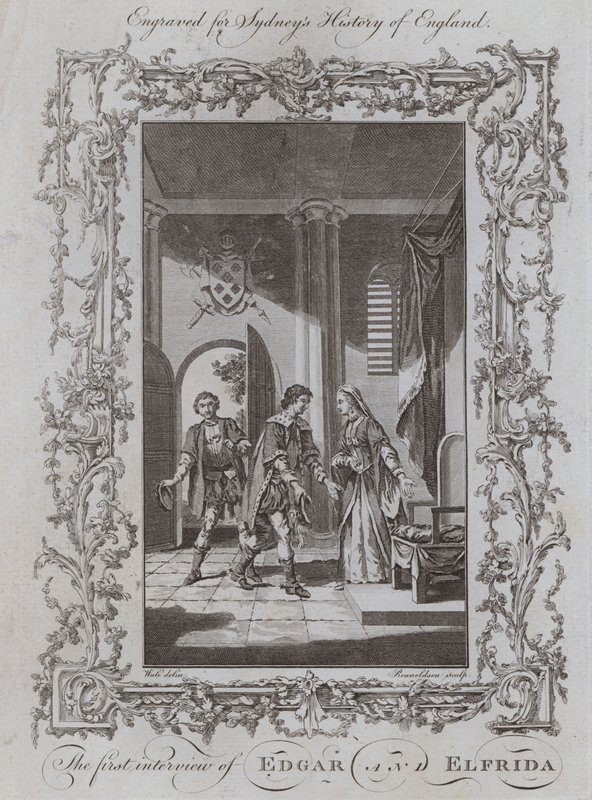 Edgar és Elfrida első interjúja (metszet) alkotó: Samuel (after) Wale