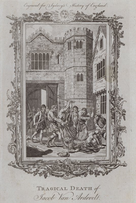 Jacob Van Ardelvelt tragikus halála (metszet) alkotó: Samuel (after) Wale