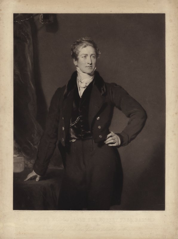 Sir Robert Peel, angol konzervatív politikus és miniszterelnök (metszet) alkotó: Samuel Cousins