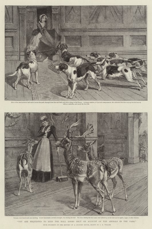 Kérjük, tartsa zárva a terem ajtóit a parkban élő állatok miatt (litho) alkotó: Samuel Edmund (after) Waller