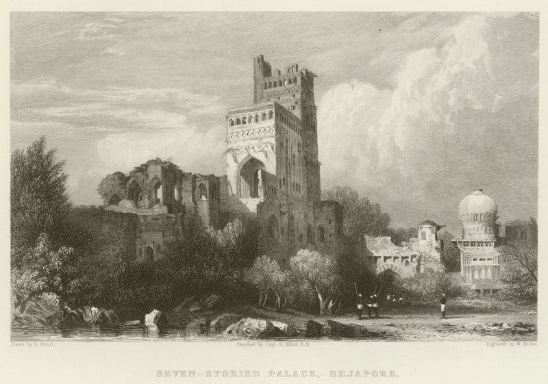 Hétemeletes palota Bejapore-ban alkotó: Samuel Prout