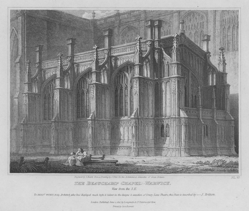 A Beauchamp-kápolna, Szent Mária-templom, Warwick (metszet) alkotó: Samuel Rawle