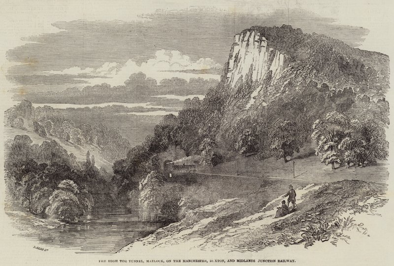 A High Tor alagút, Matlock, a Manchester, Buxton és Midlands Junction vasútvonalon. alkotó: Samuel Read