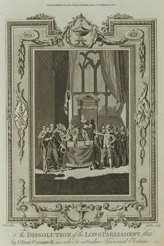 A Hosszú Parlament feloszlatása 1653-ban, Oliver Cromwell (metszet) alkotó: Samuel Wale