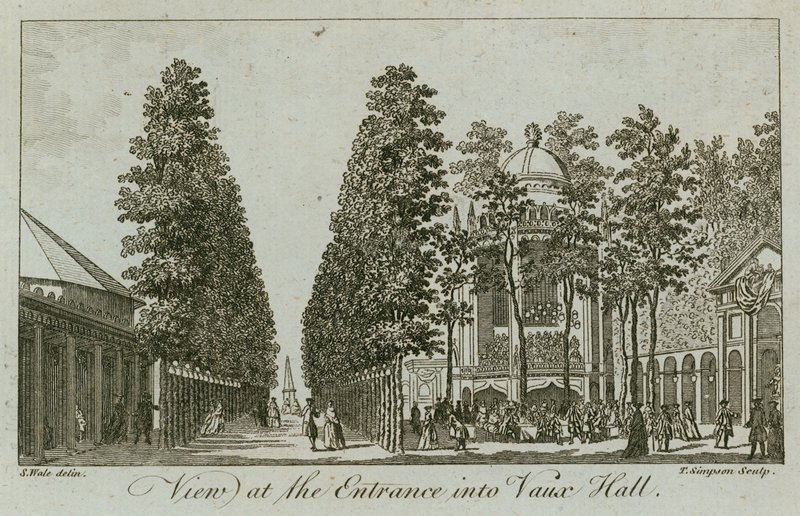 Kilátás a londoni Vauxhall Gardens bejáratára alkotó: Samuel Wale