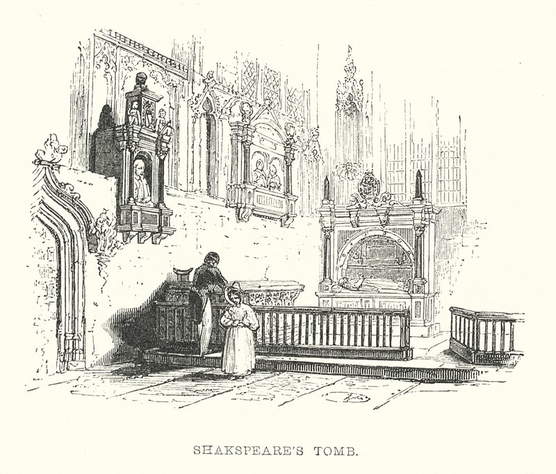 Shakspeare sírja (metszet) alkotó: Samuel Williams