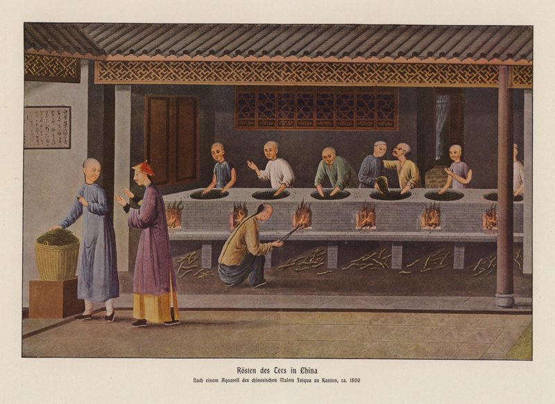 Teapörkölés Kínában (színes litográfia) alkotó: School Chinese