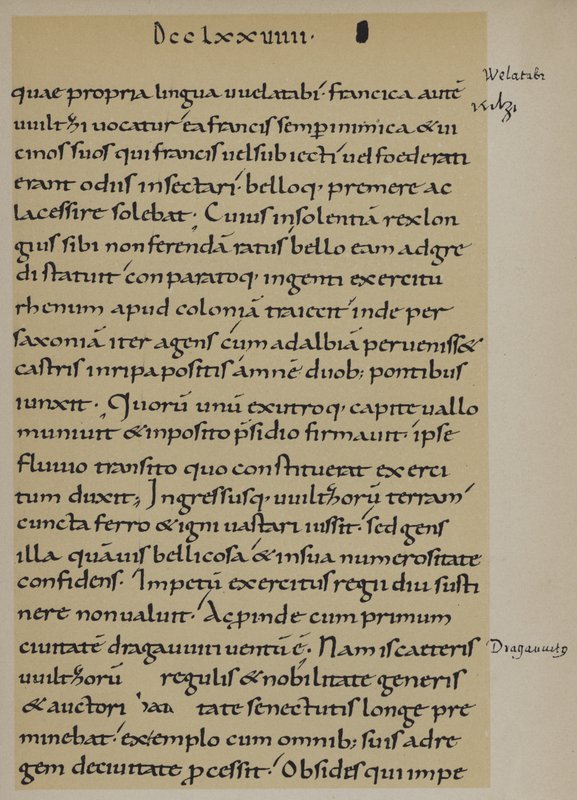 Beszámoló Nagy Károly átkeléséről az Elbán, 789 (litho) alkotó: School German