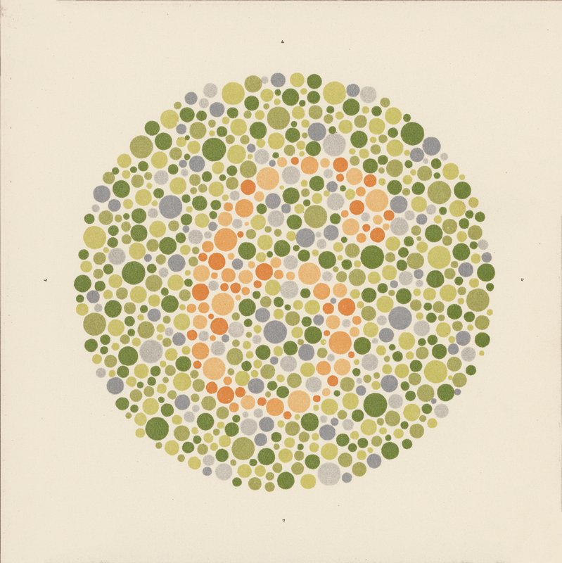 Ishihara színteszt a színvakság kimutatására. (színes litho) alkotó: School Japanese