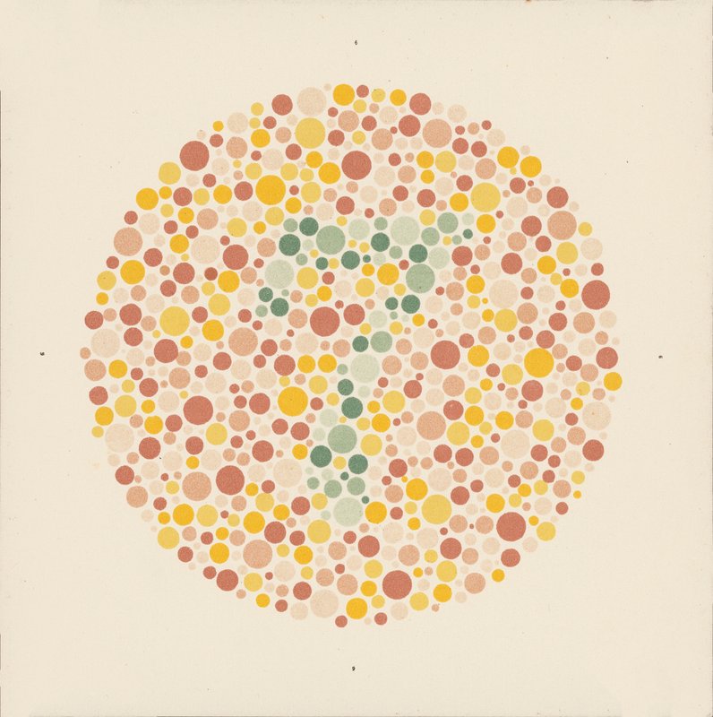Ishihara színteszt a színvakság kimutatására. (színes litho) alkotó: School Japanese