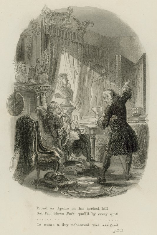 Jelenet Dr. Arbuthnothoz írt levélből, Alexander Pope (metszet) alkotó: Scottish School