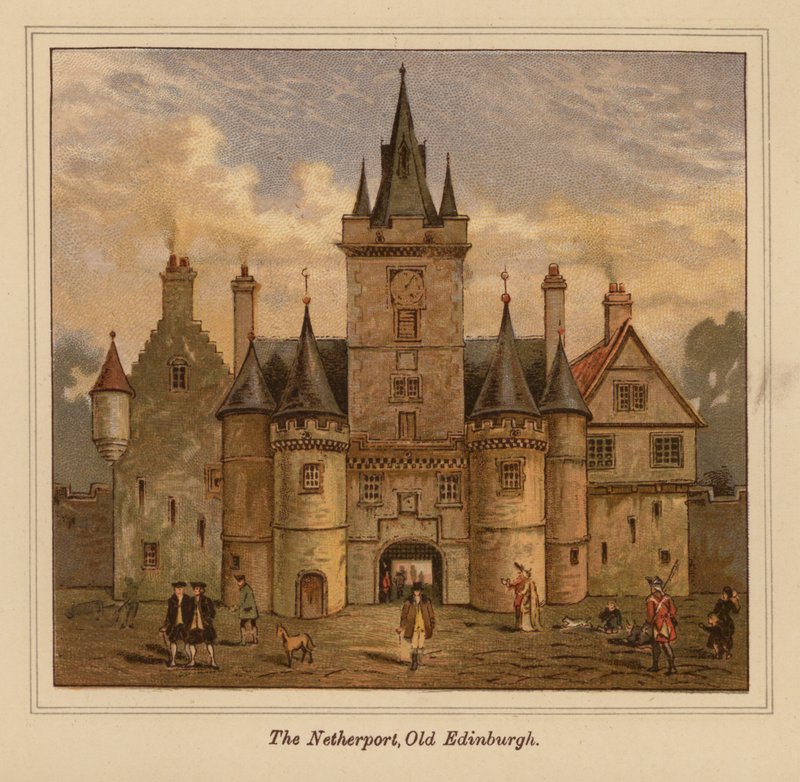 The Netherport, Old Edinburgh (színes litográfia) alkotó: Scottish School
