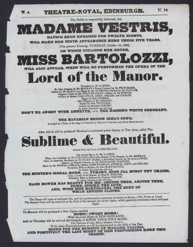 Színházi program a Theatre Royal számára, Edinburgh alkotó: Scottish School