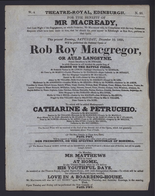 Színházi program a Theatre Royal számára, Edinburgh alkotó: Scottish School