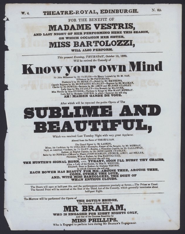 Színházi program a Theatre Royal számára, Edinburgh alkotó: Scottish School