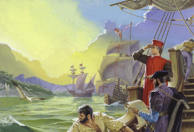 Amerigo Vespucci észlelte Amerikát alkotó: Severino Baraldi