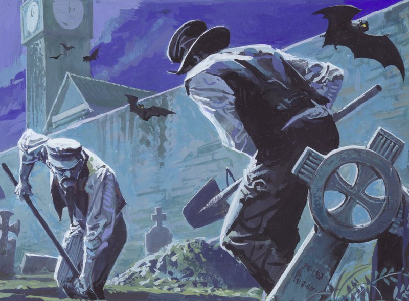 Burke és Hare, Sírrablók és gyilkosok (gouache, papír) alkotó: Severino Baraldi