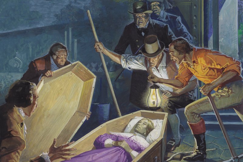 Burke és Hare, Sírrablók és gyilkosok (gouache, papír) alkotó: Severino Baraldi