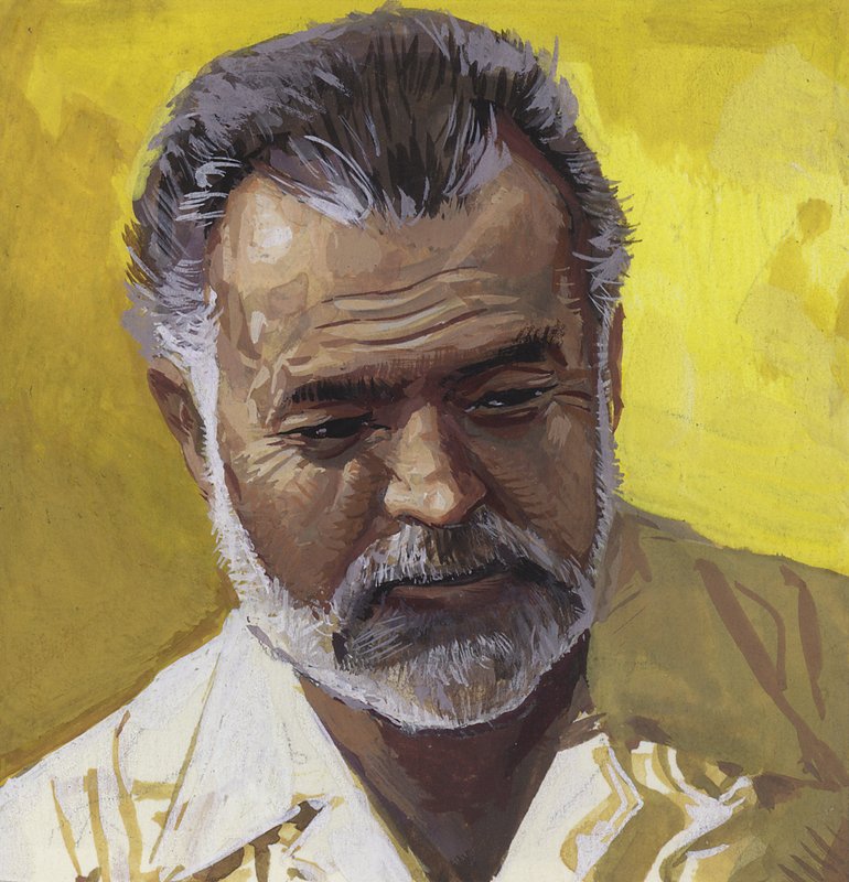 Ernest Hemingway (gouache, papír) alkotó: Severino Baraldi