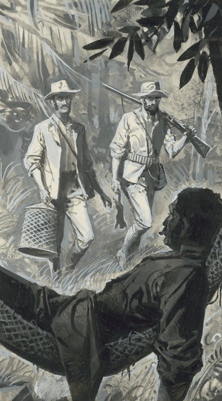 Henry Walter Bates és Alfred Russel Wallace (gouache, papír) alkotó: Severino Baraldi