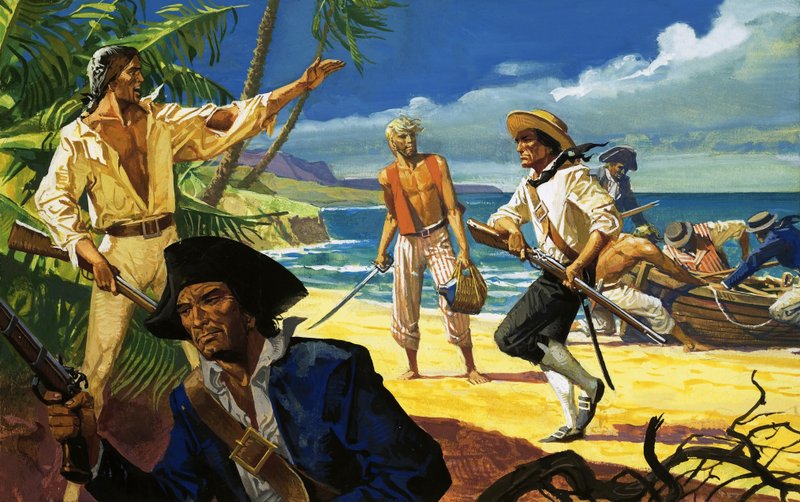 A Bounty zendülők partra szállnak Pitcairn-szigeten alkotó: Severino Baraldi