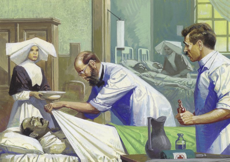 A sárgaláz megöli a munkásokat a Panama-csatornán (gouache, papír) alkotó: Severino Baraldi