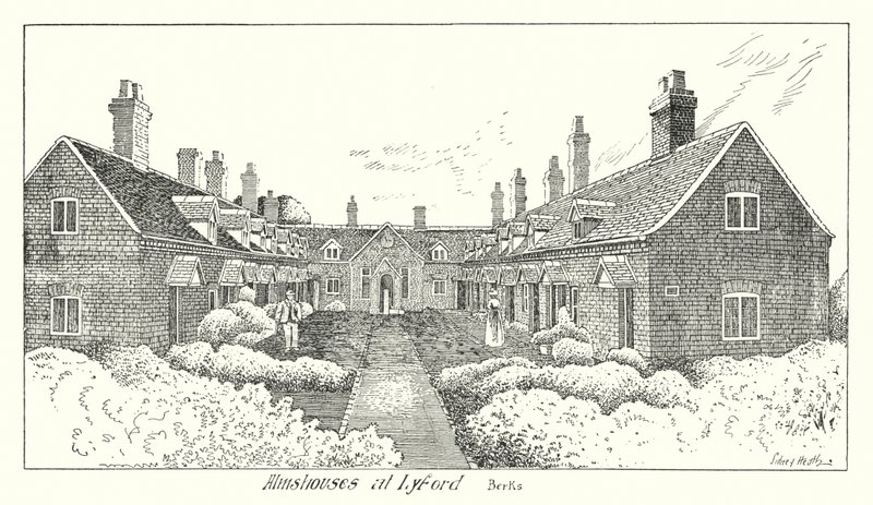 Almshouses, Lyford, Berks (metszet) alkotó: Sidney Heath