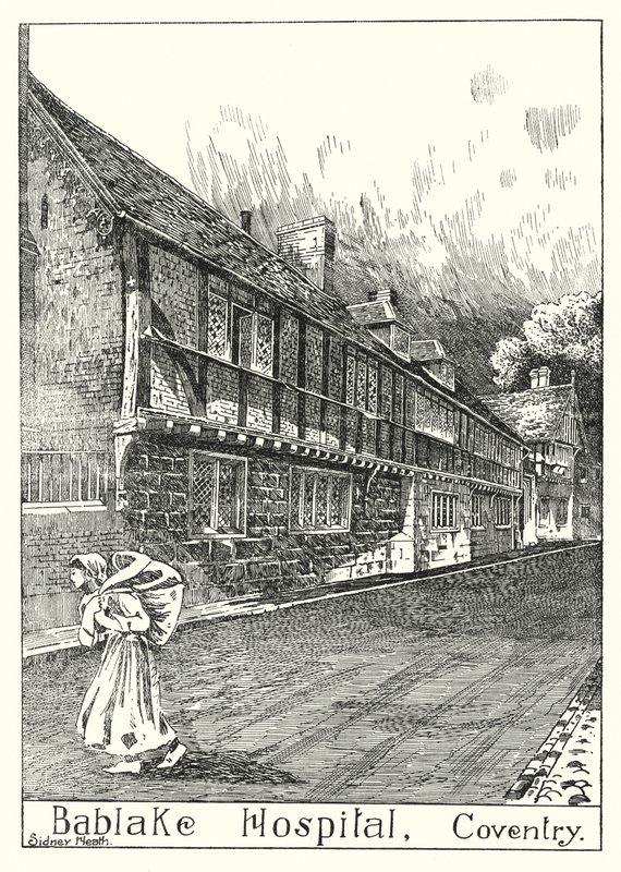 Bablake Kórház, Coventry (metszet) alkotó: Sidney Heath