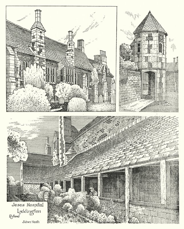 Jesus Hospital, Lyddington, Rutland (metszet) alkotó: Sidney Heath