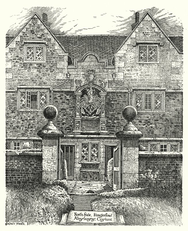 North Side, Hungerford Almshouses, Corsham (metszet) alkotó: Sidney Heath
