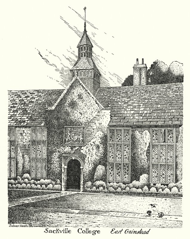 Sackville College, East Grinstead (metszet) alkotó: Sidney Heath