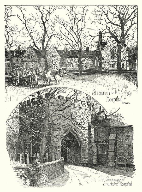 Sherburn Kórház, Durham (metszet) alkotó: Sidney Heath