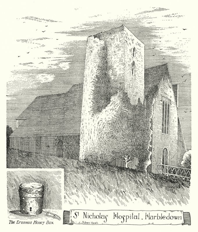 Szent Miklós Kórház, Harbledown (metszet) alkotó: Sidney Heath
