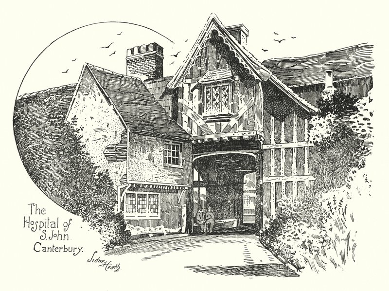 The Hospital of S John, Canterbury (metszet) alkotó: Sidney Heath
