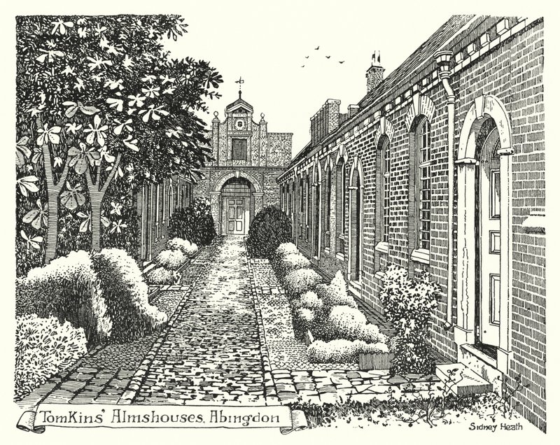 Tomkins Almshouses, Abingdon (metszet) alkotó: Sidney Heath