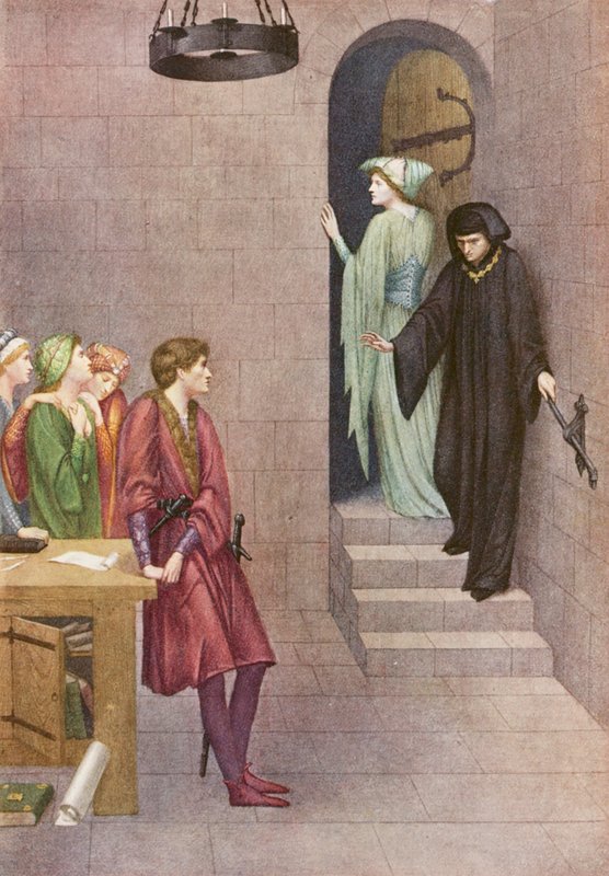Az arany legenda: Henry herceg, Elsie és Lucifer (színes litográfia) alkotó: Sidney Meteyard
