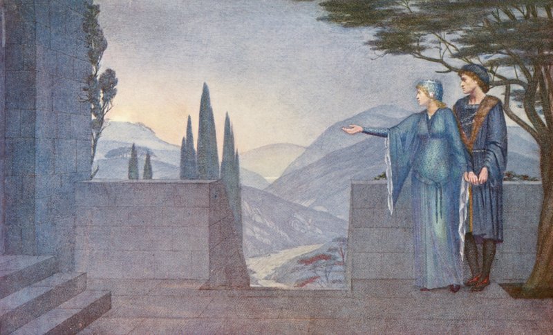 Az arany legenda: A herceg és Elsie (színes litográfia) alkotó: Sidney Meteyard